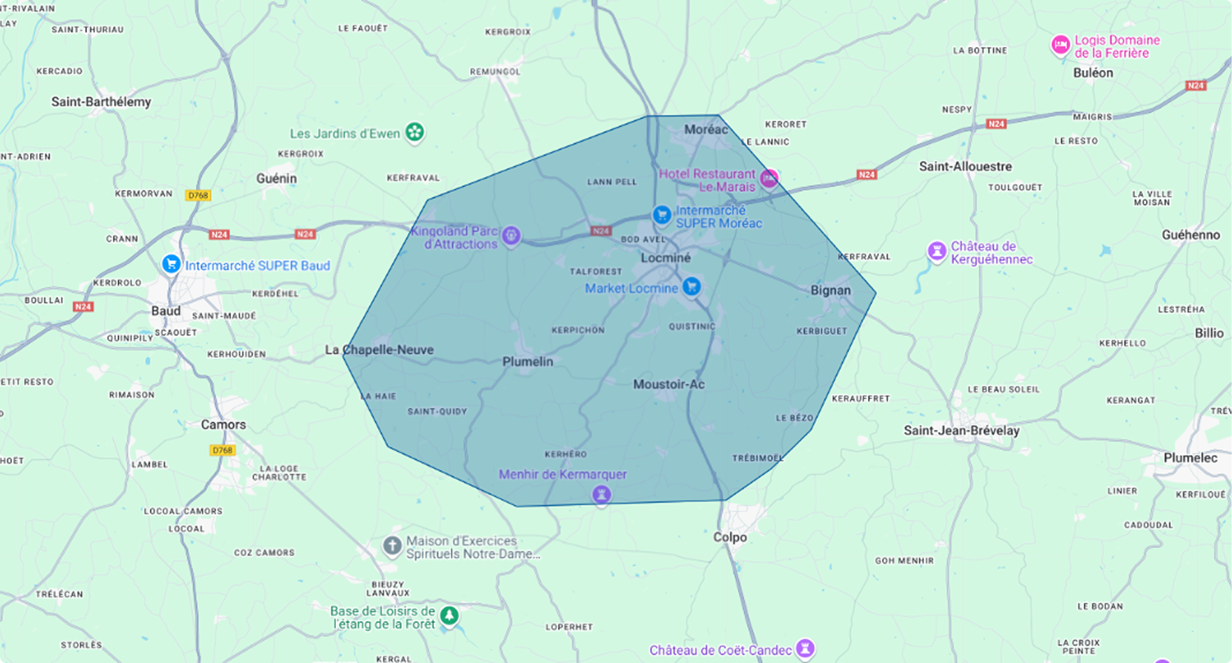 carte des zones prises en charges